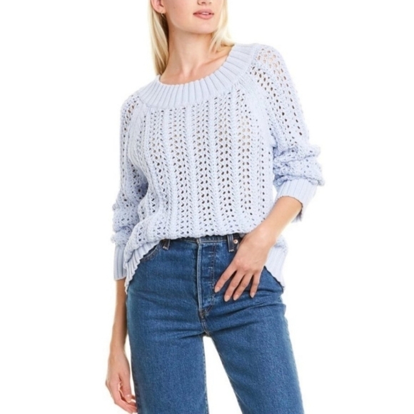 J. Crew Womens Wide Neck Summer Beach Sweater With Pointelle Stitch Size S - Picture 1 of 12